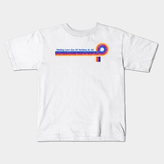 Retro Stripes Making Love Out Of Nothing At All Kids T-Shirt by TeeTypo